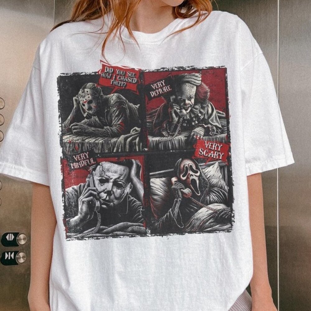 Very Demure Very Mindful Very Scary Halloween Horror T-Shirt